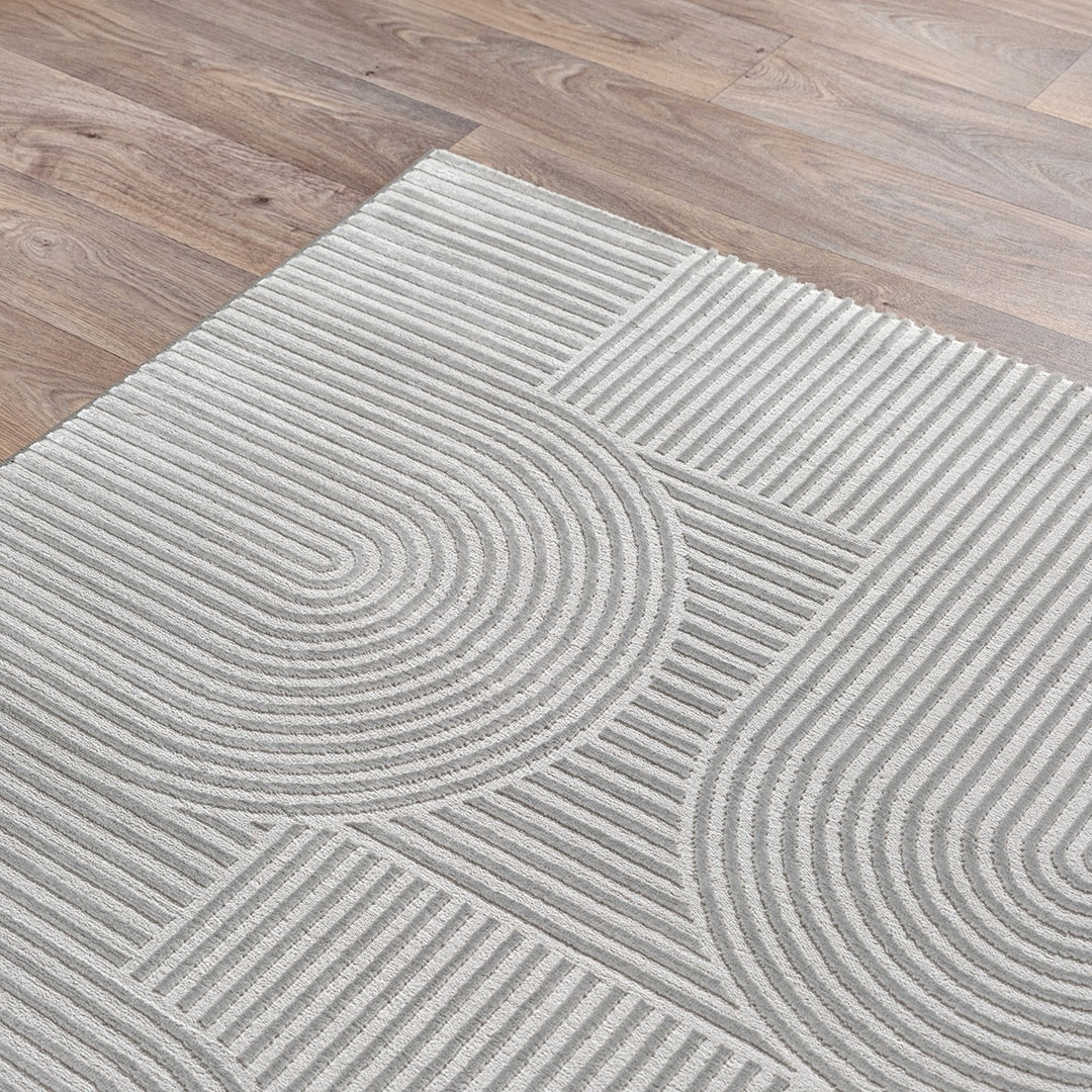 Teppich Grau Läufer Polyester Einrichtung Wohnidee Bodenbelag ERESMA_