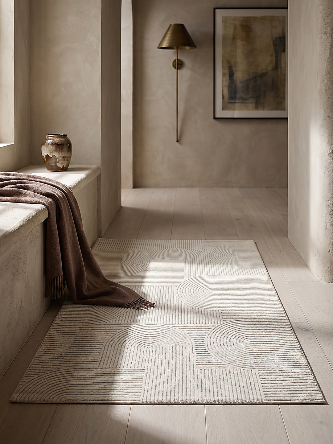 Teppich Creme Textur Nahaufnahme_