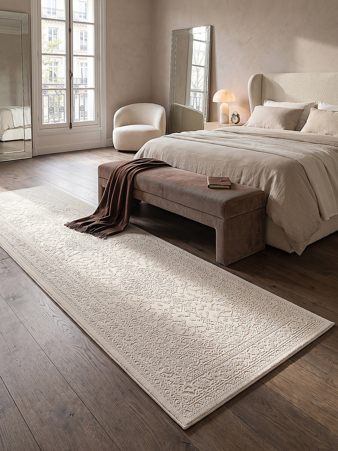 Teppich Creme Textur Nahaufnahme_