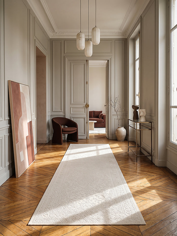 Teppich Creme Läufer im modernen Wohnzimmer_