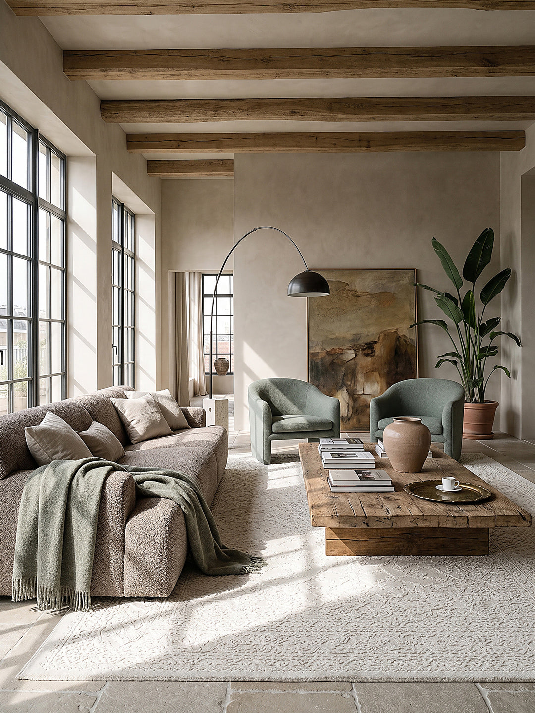 Teppich Creme rechteckig Editorial Styling_