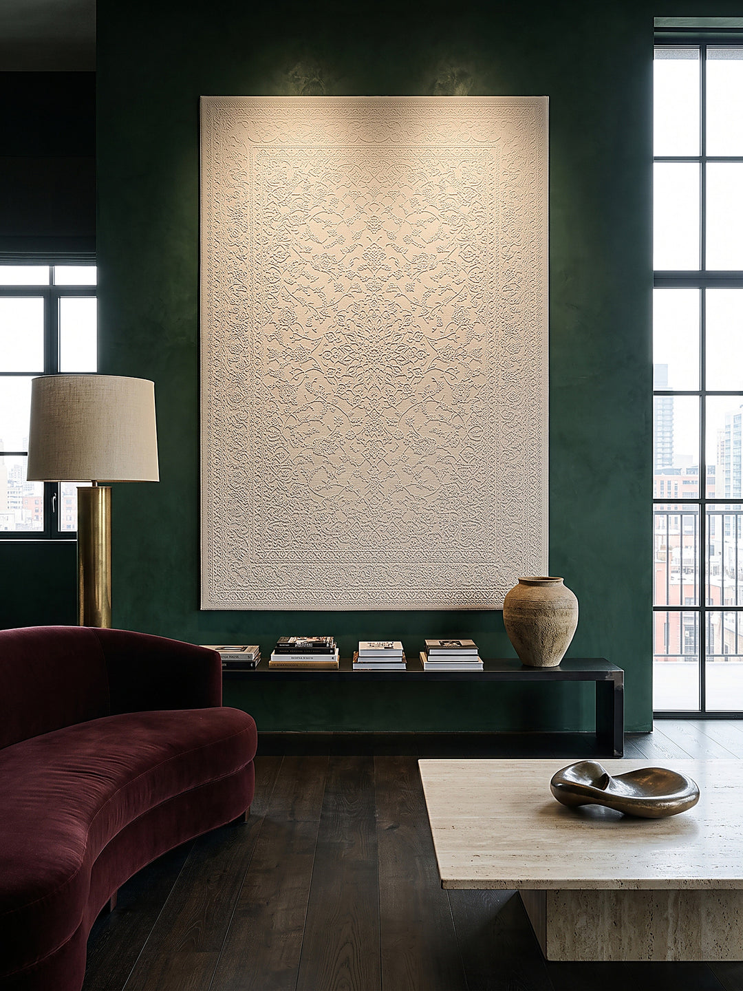 Teppich Creme als Wandteppich_