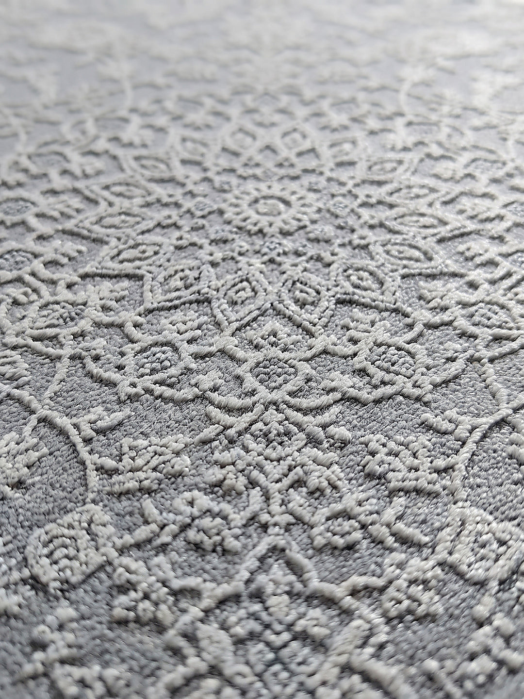 Teppich Grau Farbdetail Muster_