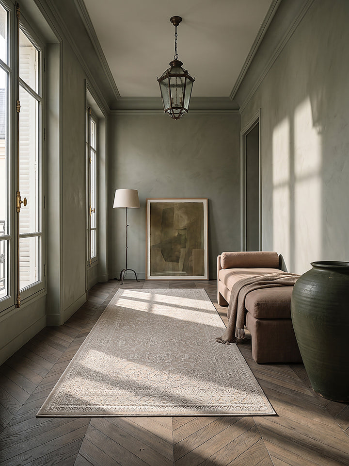 Teppich Beige Läufer im modernen Wohnzimmer_