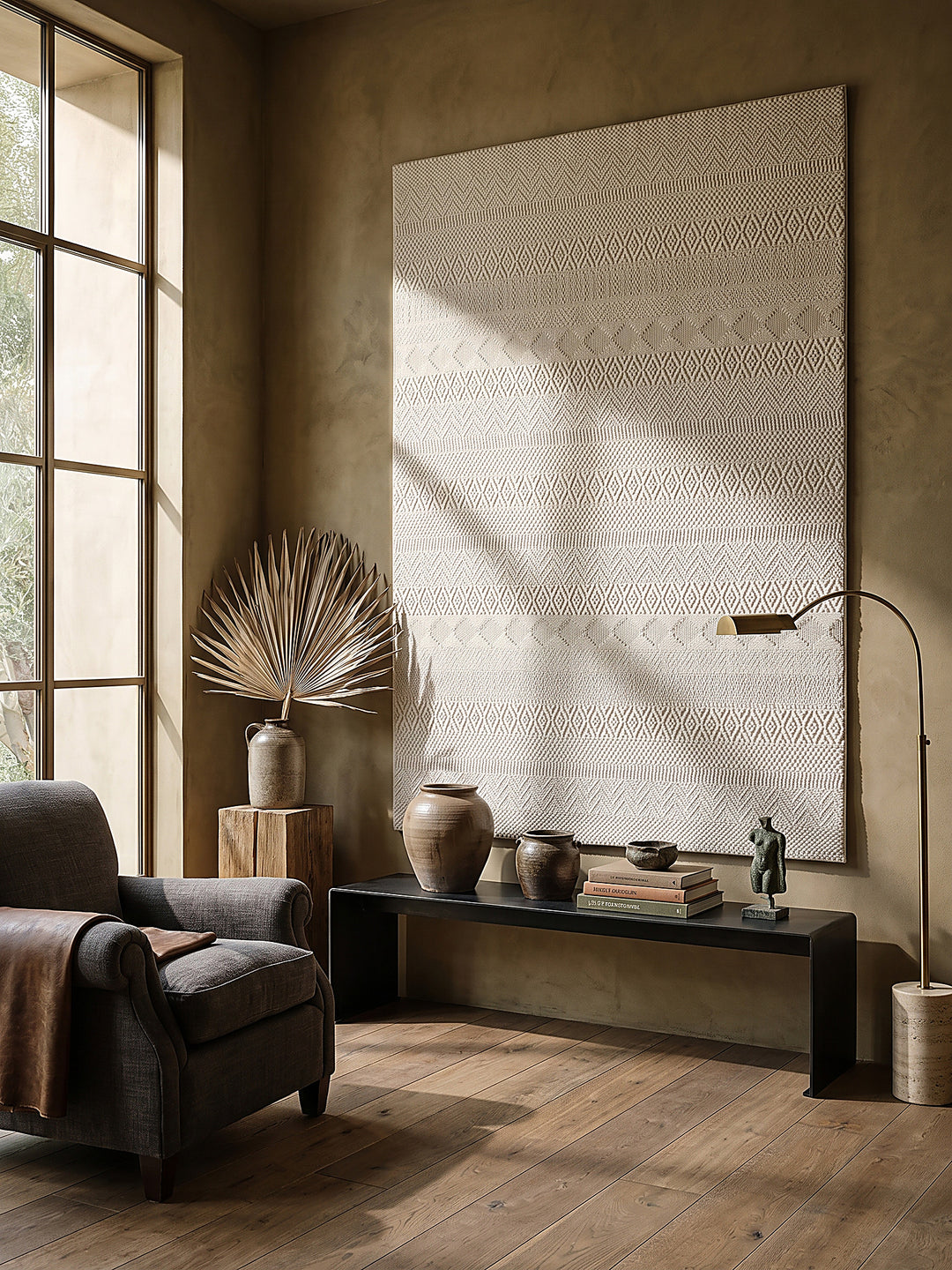 Teppich Creme als Wandteppich_