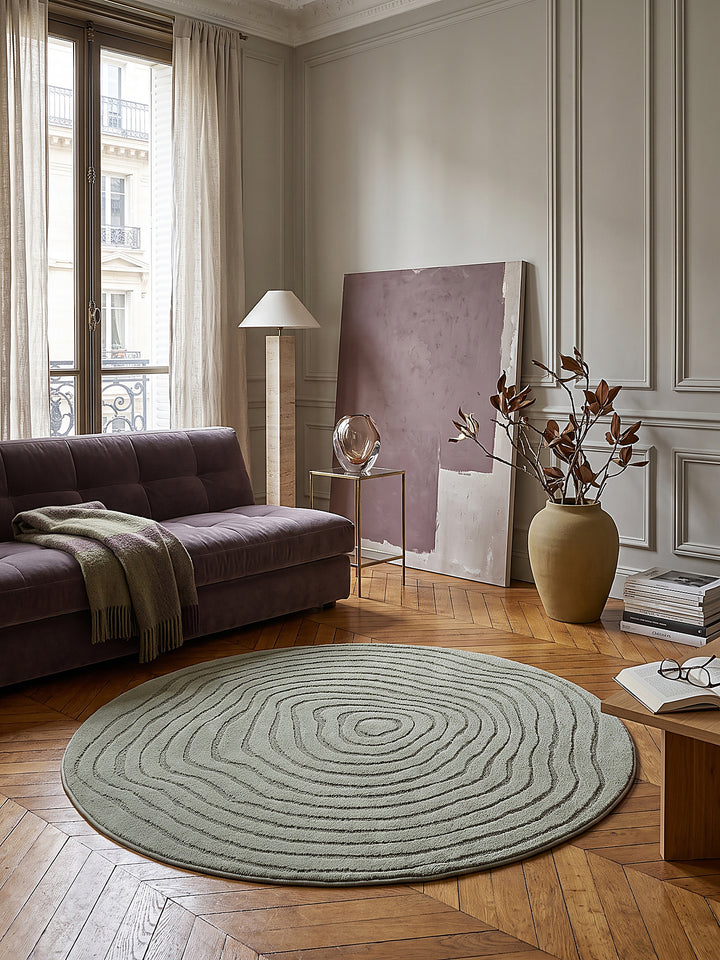 Teppich Grün rund Editorial Styling_