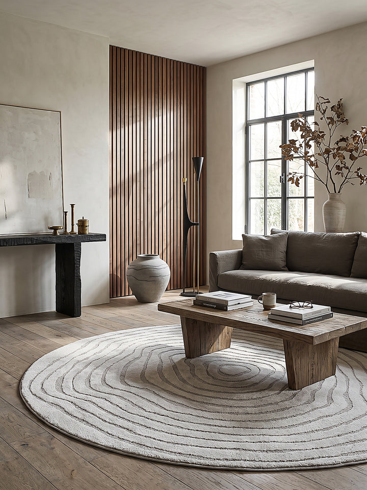 Teppich Grau rund Editorial Styling_