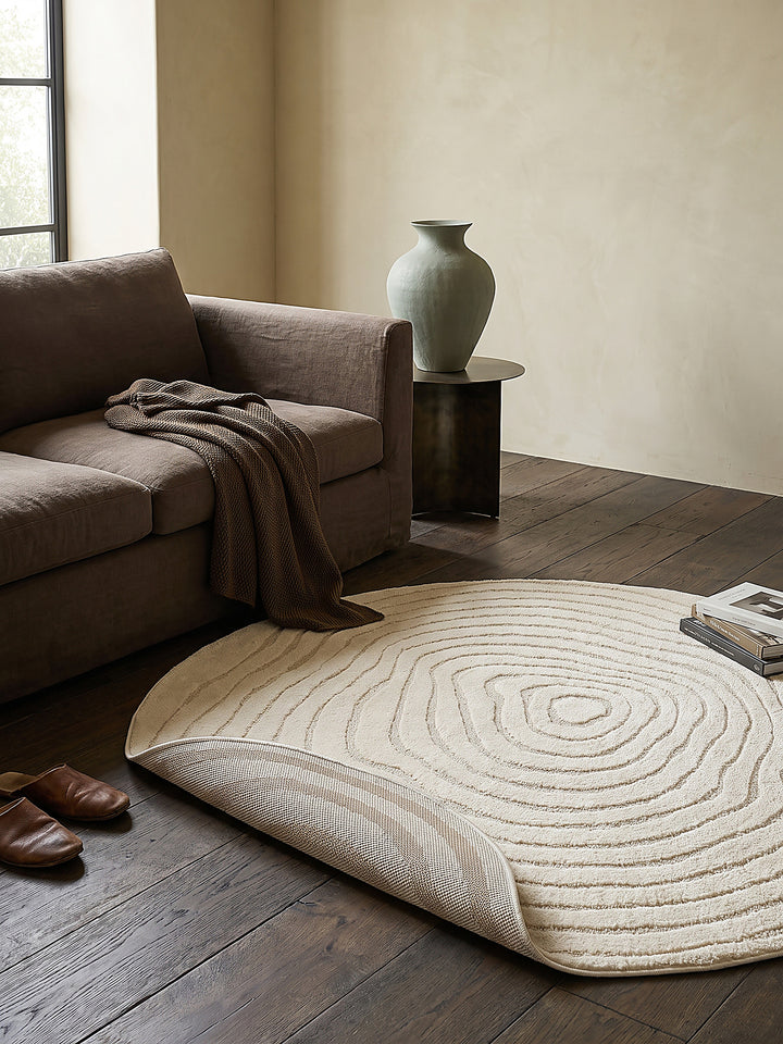 Teppich Creme rund Editorial Styling_