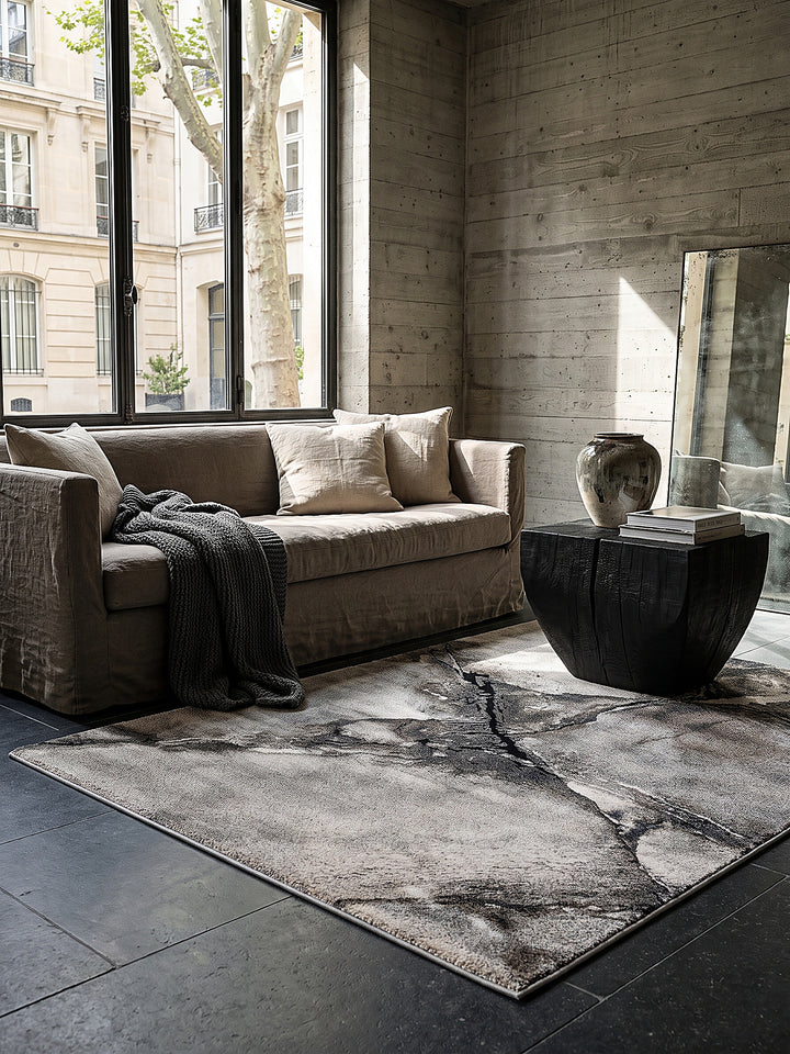 Teppich Grau rechteckig Editorial Styling_