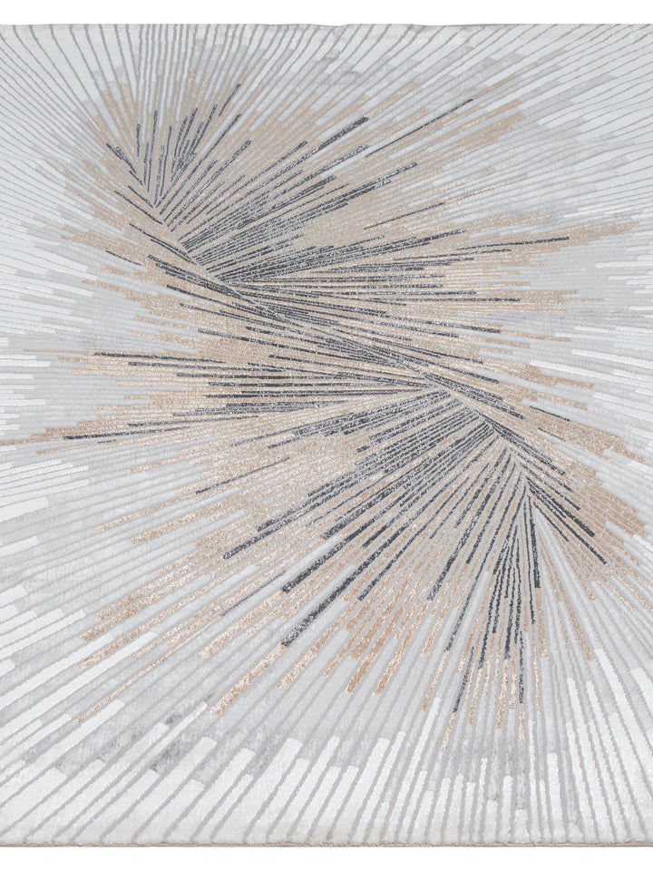Teppich Grau Streifen Läufer POLYESTER Designteppich Kollektion KAVALA Wohnraum 80x150_