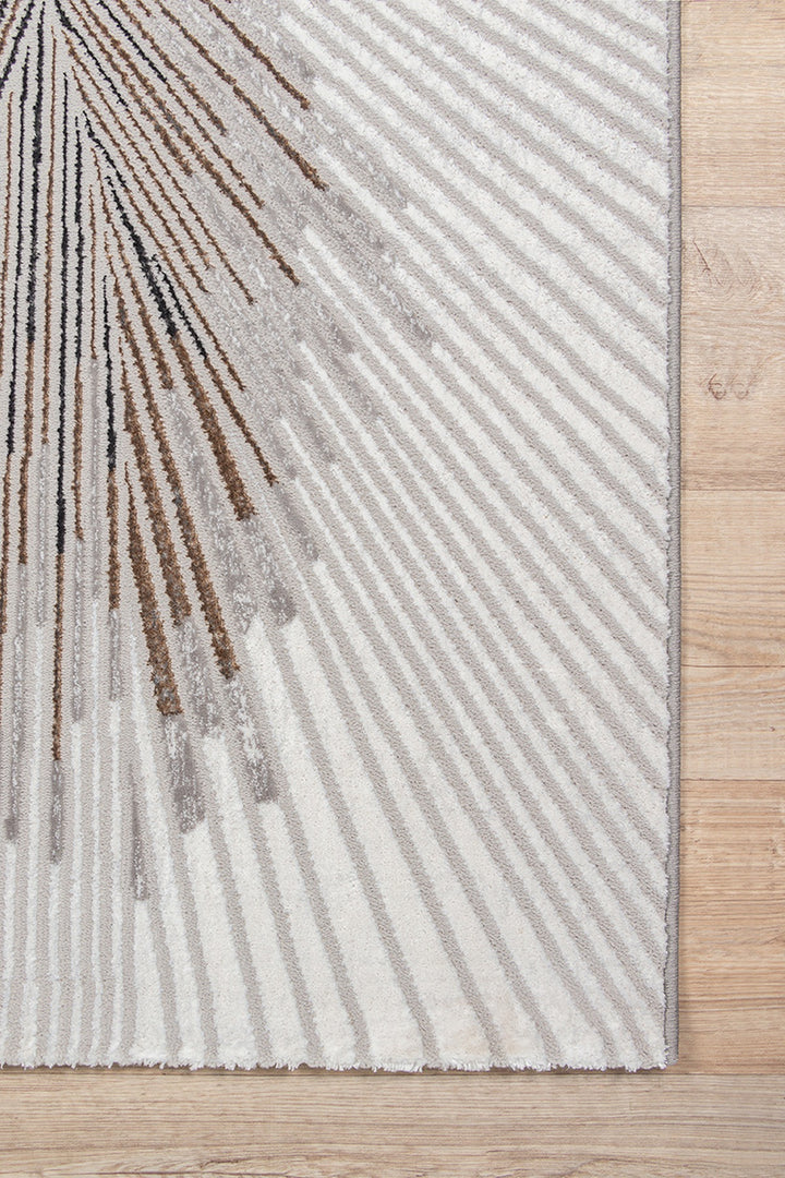 Teppich Grau Streifen Läufer POLYESTER KAVALA 80x150 Kollektion Design Muster_