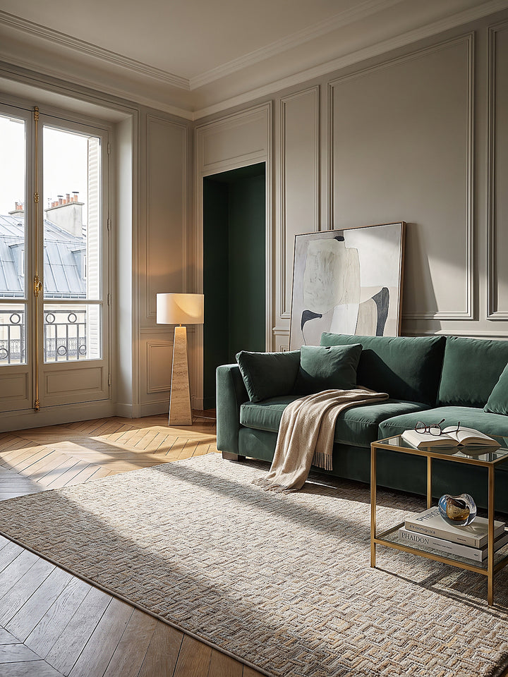 Teppich Natur rechteckig im modernen Wohnzimmer_