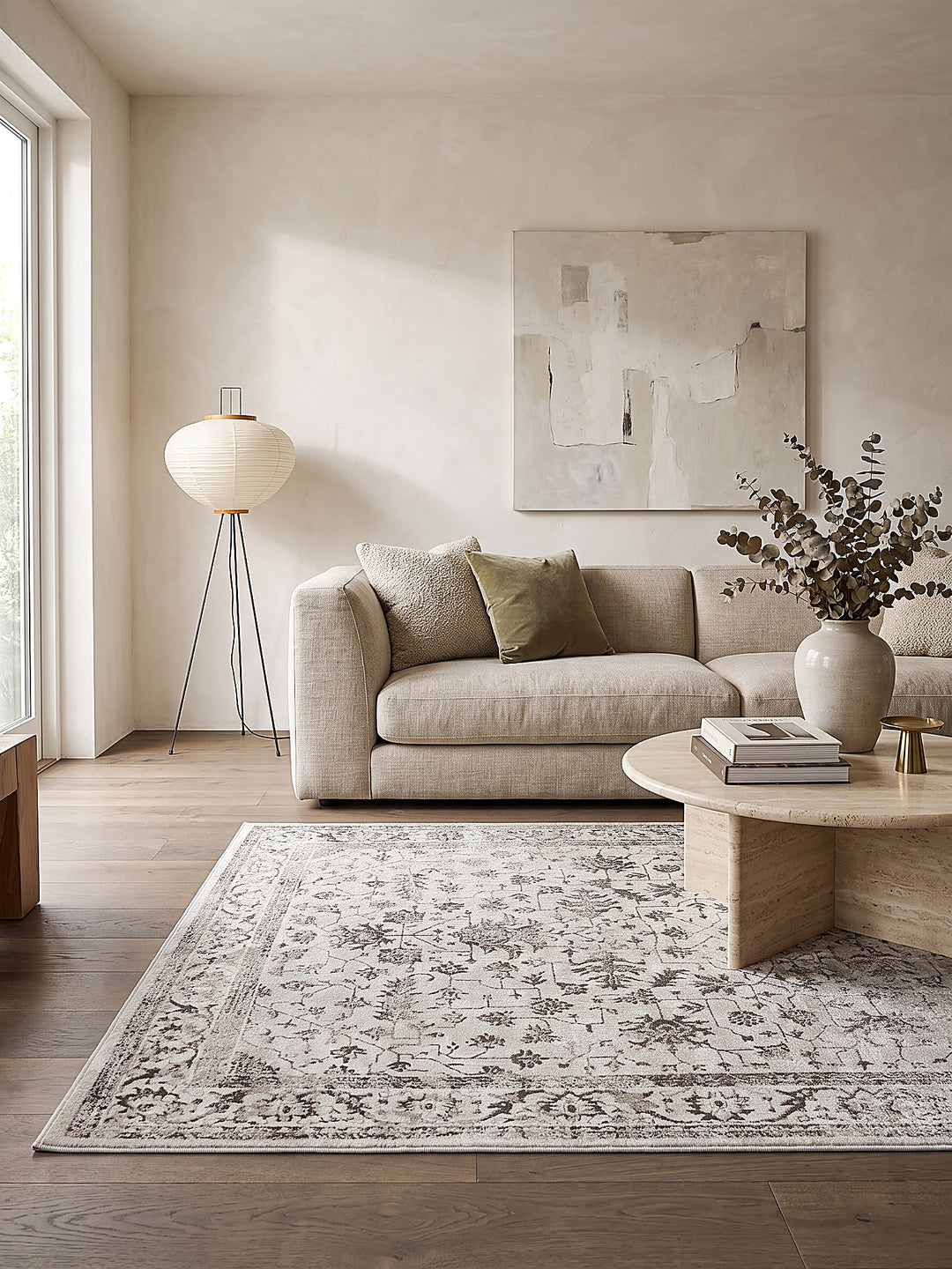 Teppich Creme rechteckig Editorial Styling_
