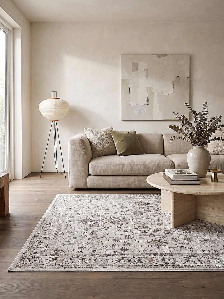 Teppich Creme rechteckig Editorial Styling_