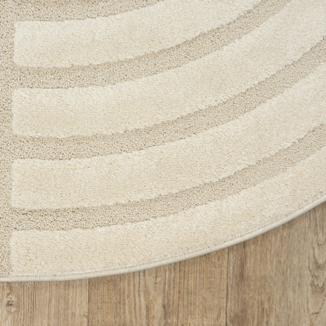 Teppich Creme Geometrisch Polyester Skandinavisch Einrichtung Wohnidee Bodenbelag CETINA_