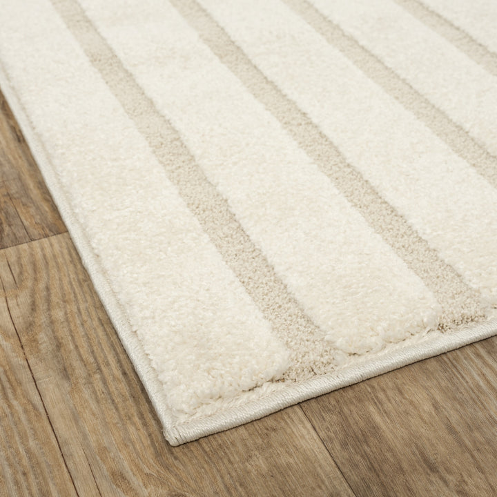 Teppich Creme Geometrisch Polyester Raumgestaltung Inneneinrichtung Skandinavisch CETINA_