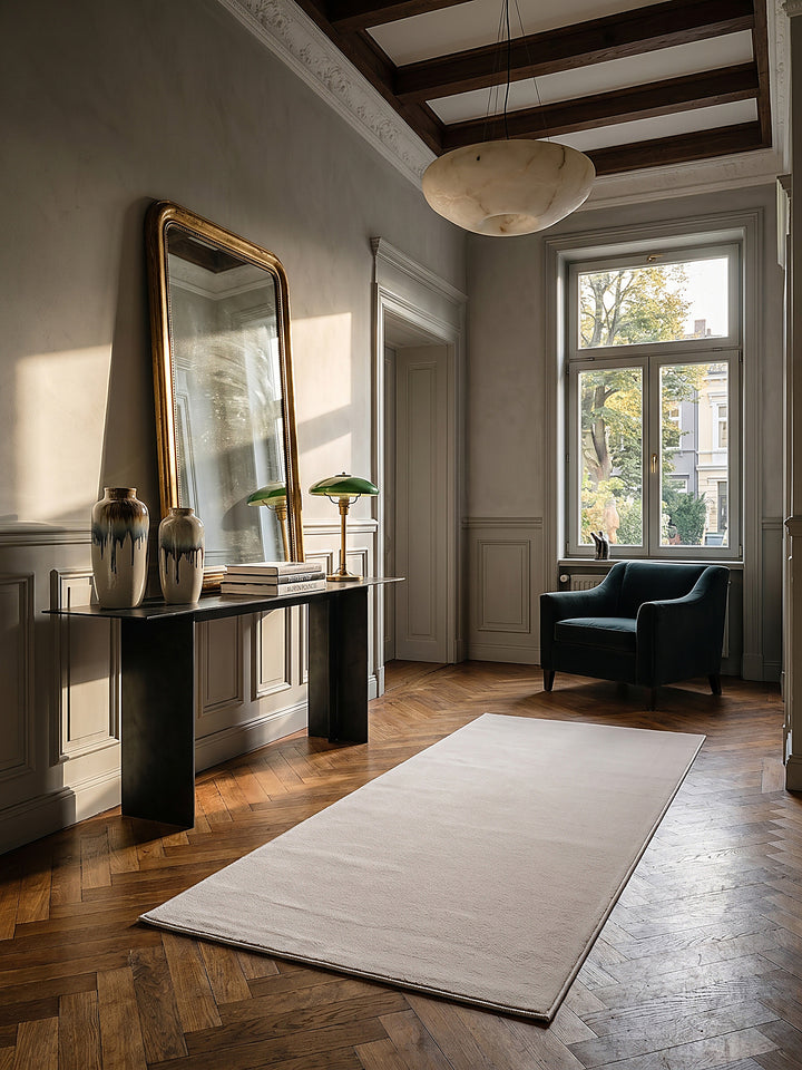 Teppich Beige Läufer im modernen Wohnzimmer_