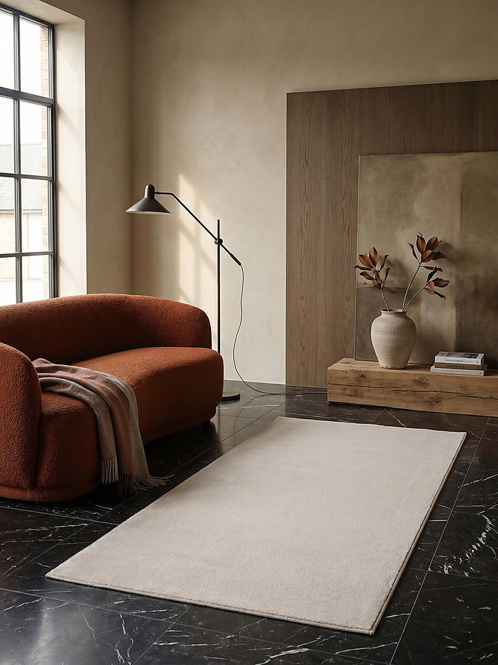 Teppich Beige Läufer Draufsicht_