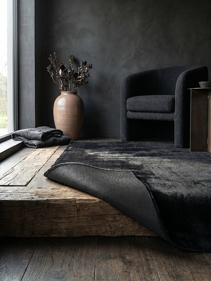 Teppich Schwarz rechteckig Editorial Styling_