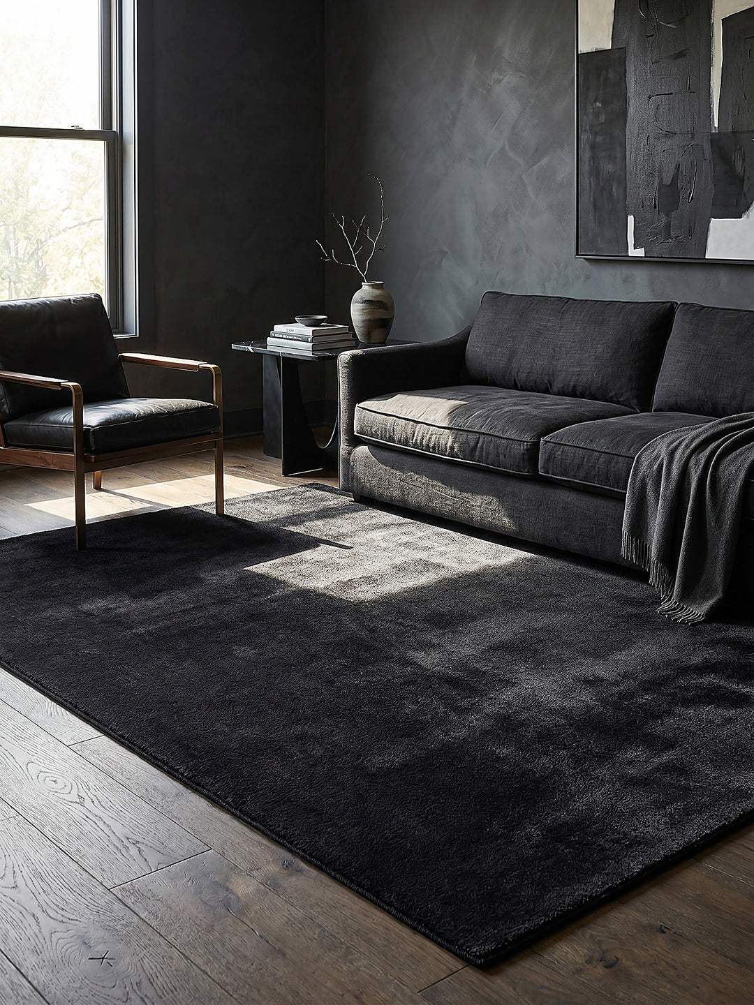 Teppich Schwarz Farbdetail Muster_
