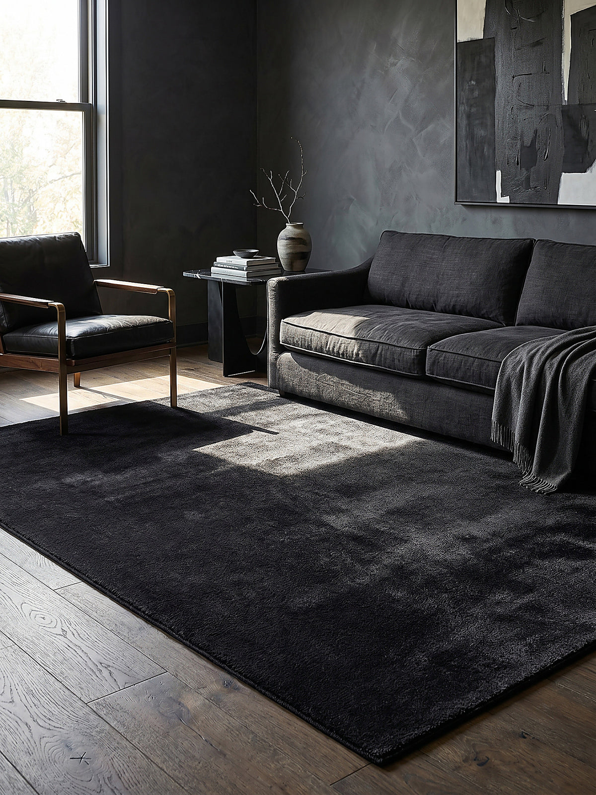 Teppich Schwarz Farbdetail Muster_