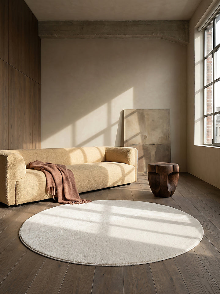 Teppich Creme rund Editorial Styling_