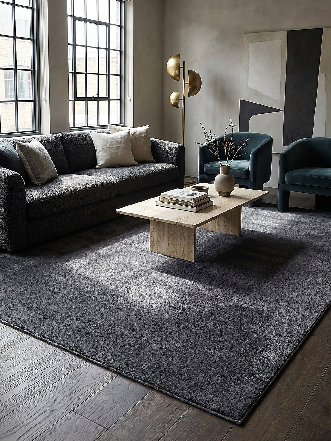 Teppich Anthrazit Farbdetail Muster_