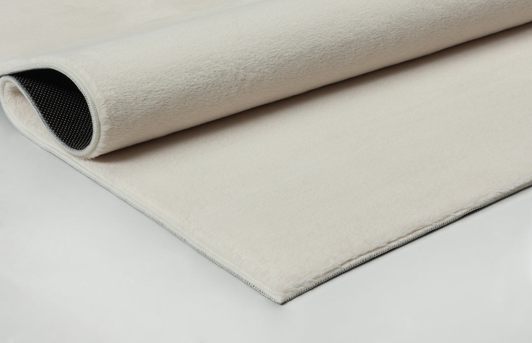 Teppich Kurzflor Creme für harmonische Raumgestaltung Polyester aus der DOUBS Kollektion_