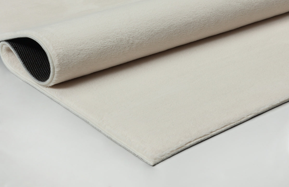 Teppich Kurzflor Creme für harmonische Raumgestaltung Polyester aus der DOUBS Kollektion
