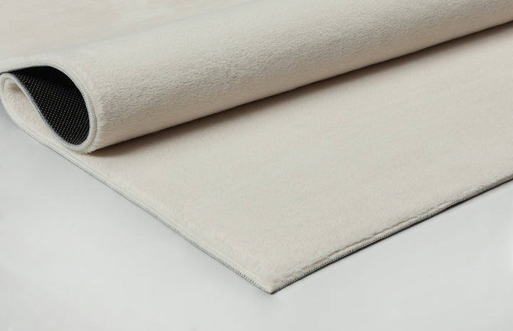 Teppich Kurzflor Creme für harmonische Raumgestaltung Polyester aus der DOUBS Kollektion_