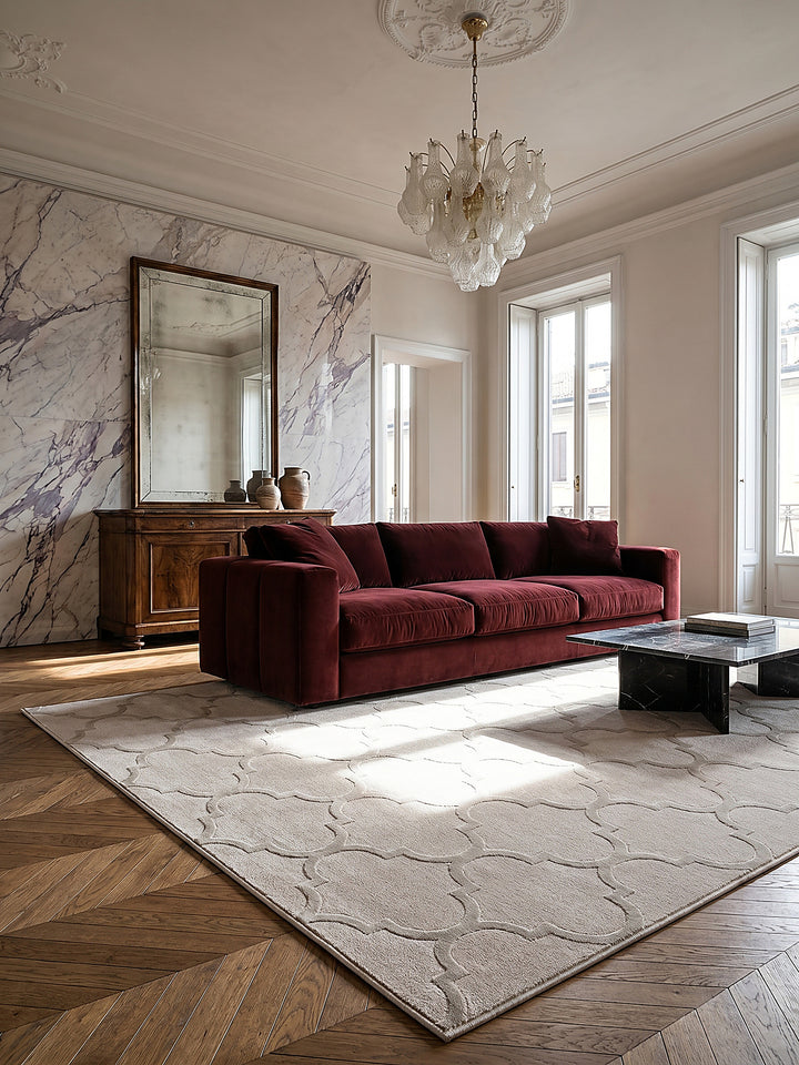Teppich Beige rechteckig Editorial Styling_