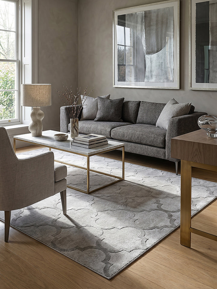 Teppich Grau Farbdetail Muster_