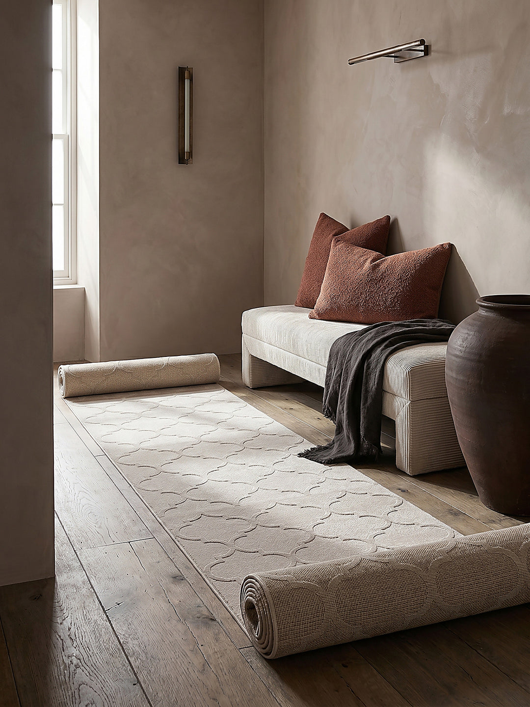 Teppich Beige Läufer Editorial Styling_