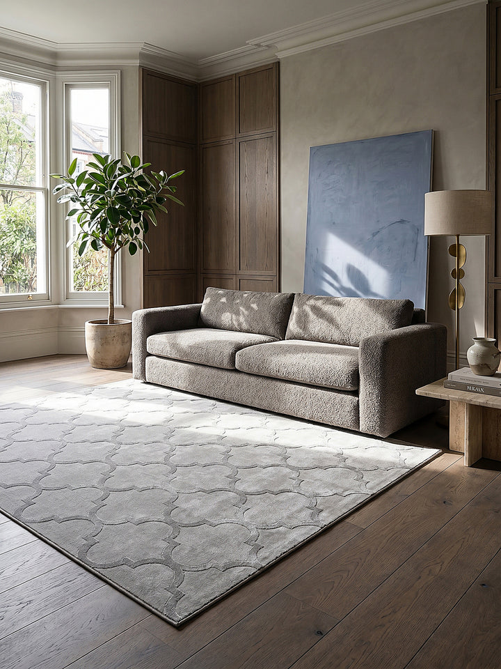 Teppich Grau rechteckig Editorial Styling_