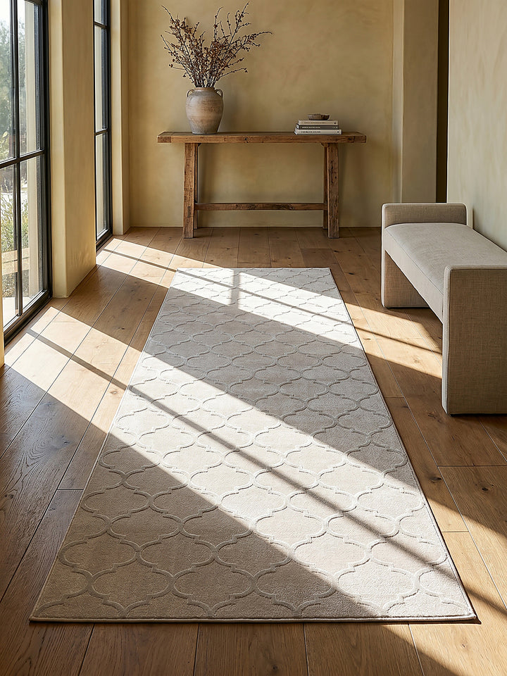 Teppich Beige Florhöhe Profil_