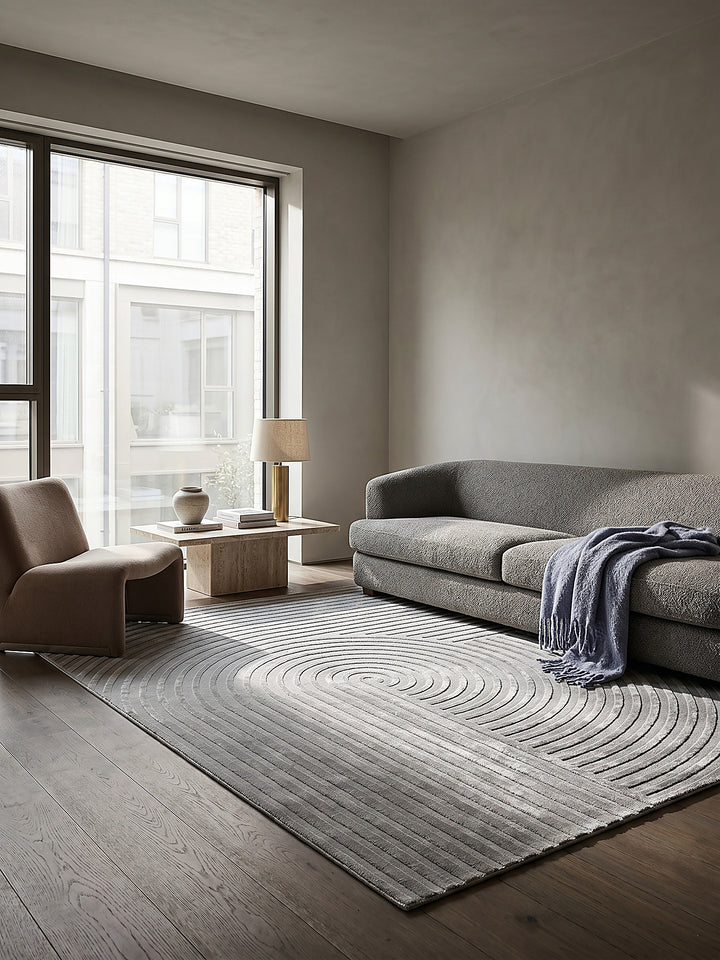 Teppich Grau rechteckig Editorial Styling_