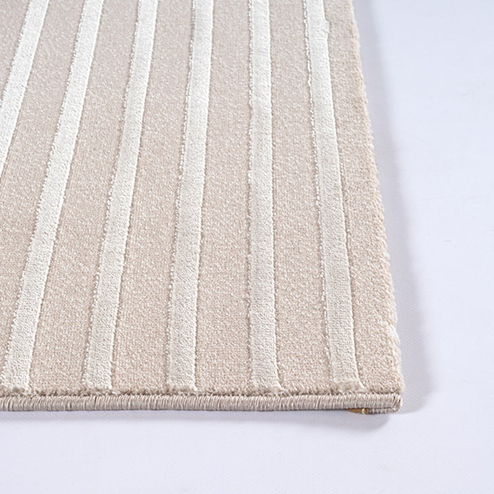 Kurzflorteppich Beige Geometrisch aus hochwertigem Polyester für harmonische Raumgestaltung ERESMA Serie_