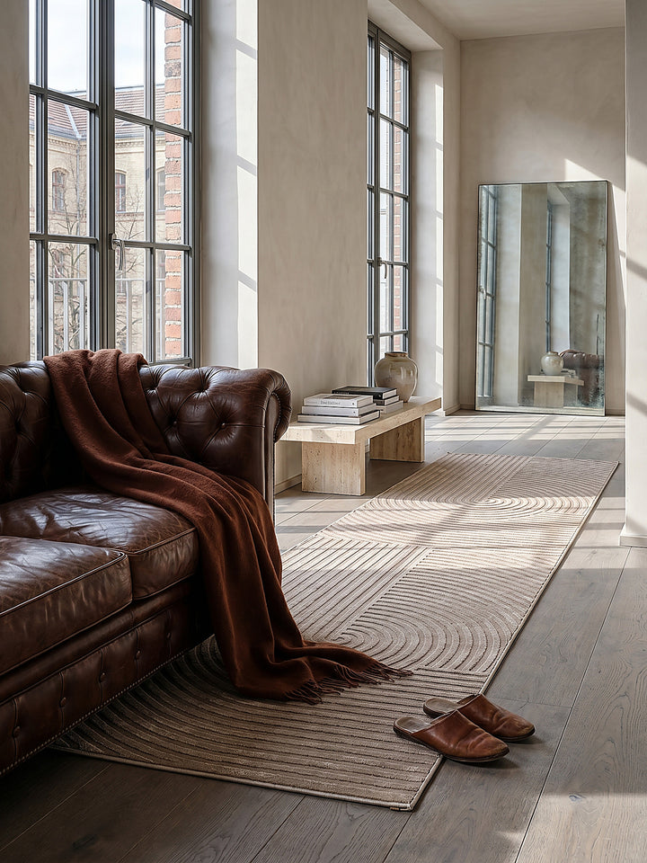Teppich Taupe Textur Nahaufnahme_