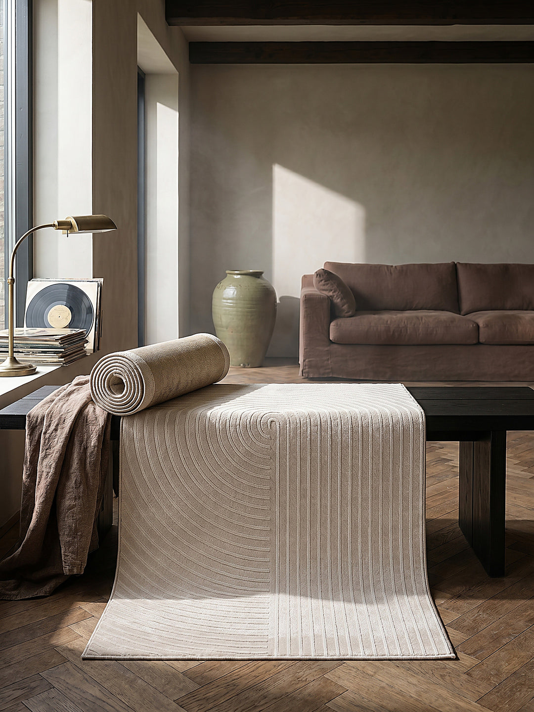Teppich Beige Läufer Editorial Styling_