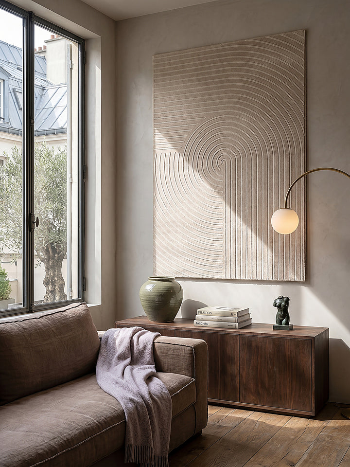 Teppich Beige als Wandteppich_