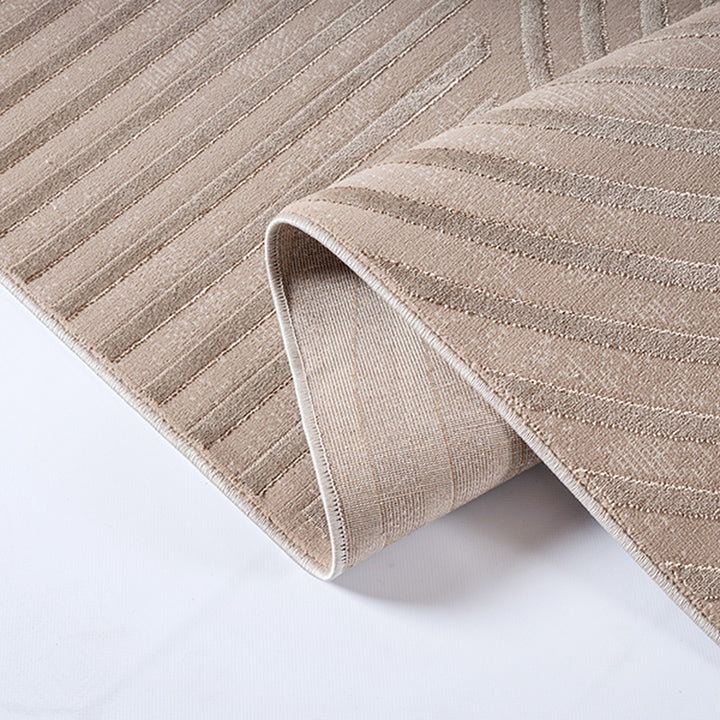 Kurzflor Teppich Taupe im reduzierten Wohnstil aus Polyester aus der ERESMA Kollektion_