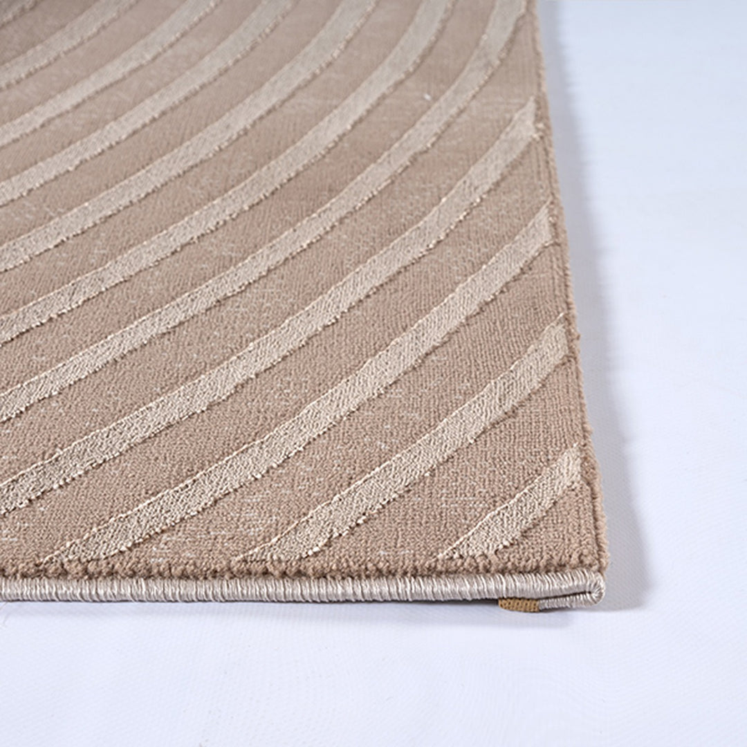 Kurzflor Teppich Taupe Geometrisch als Blickfang der Raumgestaltung Polyester Kollektion ERESMA_