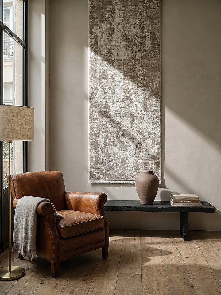 Teppich Beige als Wandteppich_