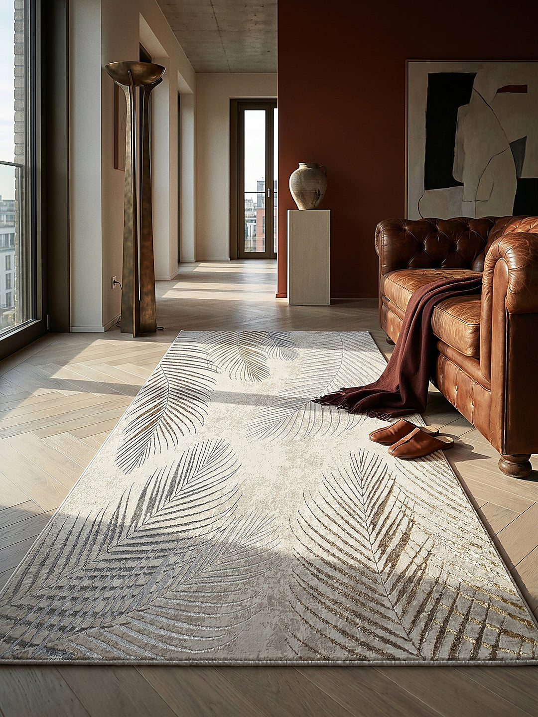 Teppich Creme Textur Nahaufnahme_