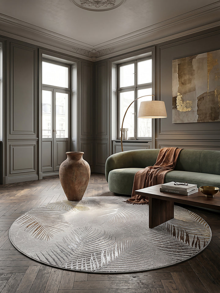 Teppich Grau rund Editorial Styling_