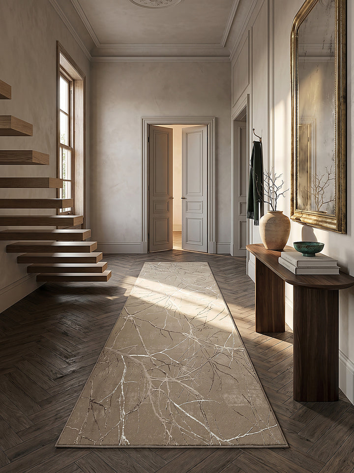 Teppich Beige Läufer im modernen Wohnzimmer_