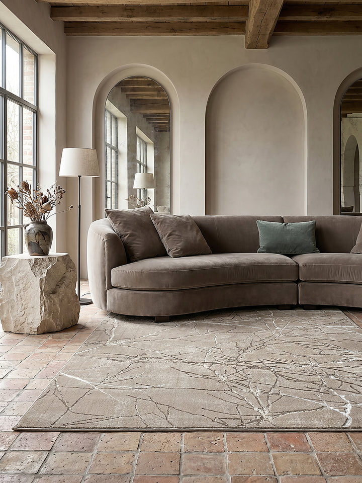 Teppich Beige rechteckig Editorial Styling_