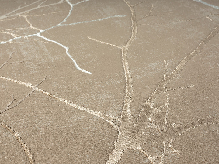 Kurzflor Teppich Beige abstrakt aus hochwertigem Polyester als minimalistische Wohnidee aus der KAVALA Kollektion_