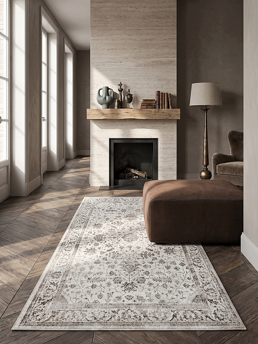 Teppich Creme Läufer im modernen Wohnzimmer_