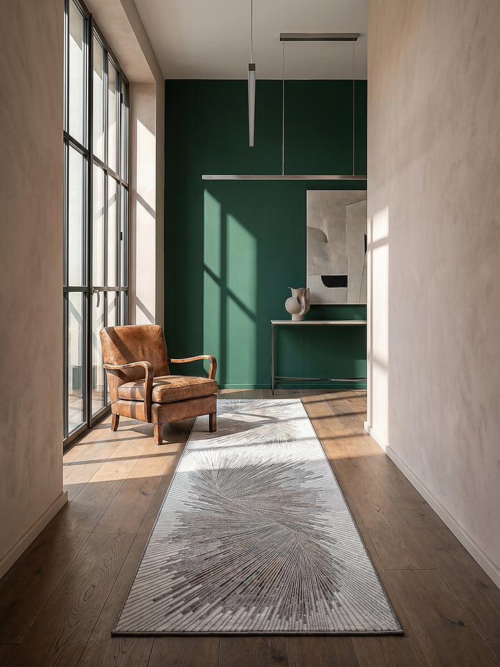 Teppich Grau Läufer im modernen Wohnzimmer_